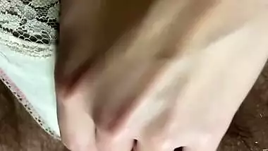 Desi With The Virgin Hairy Pussy Taking Off Her Panties