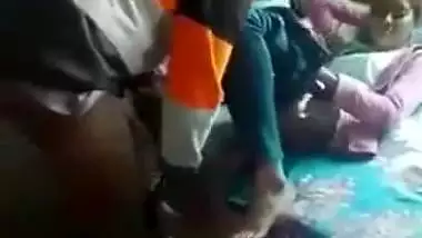 Horny couple fucks before a friend in Bangla porn