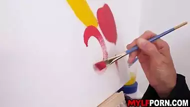 Smoking hot MILF artist India Summer loves doing nude fuck painting session with her favorite model Johnny Castle.