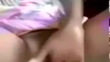 Babe in cute dress reaches orgasm when XXX fingering her Desi cunt