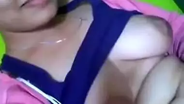 Comely Indian girl shows boobs and rubs snatch like real porn star