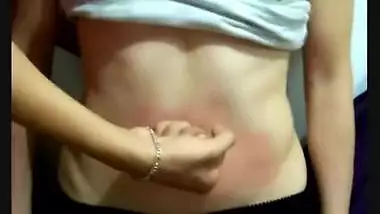 the first video of Paula at 18 years old Belly punch & navel part 1