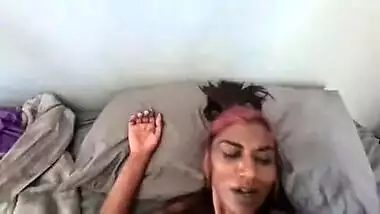 Up close POV tattooed Indian slut dildo sucking and cowgirl fucking | dirty talking