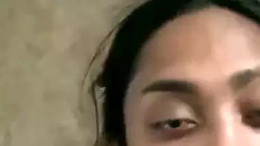 Girlfriend taking cum inside her mouth after blowjob