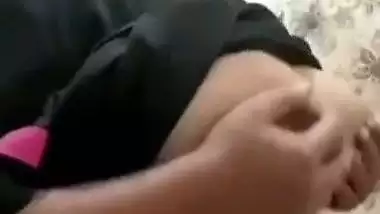 Round big melons and pussy showing chubby girlfriend