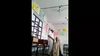 Classroom sex of a hot teacher and her student’s dad