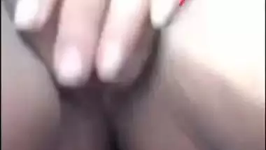 Bengali girl pumping breasts and rubbing fat pussy lips