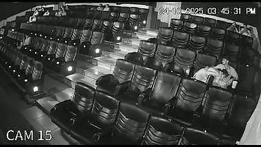 Blowjob in cinema theatre by horny girlfriend