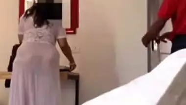 Desi rich bitch welcomes XXX servant in a very sex appealing dress