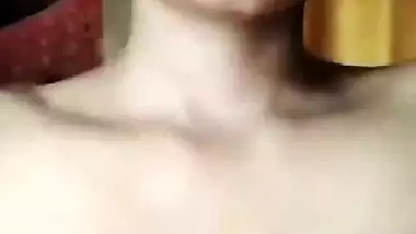 Slim village girl striptease after bath nude MMS