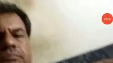 Old man enjoys a nude video call with another couple