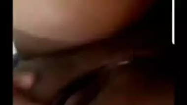 Fat Indian MILF rubs her wet XXX twat during sex video chat with BF